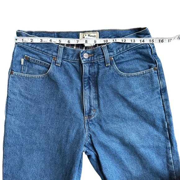 L. L. Bean Mens Classic Straight Leg Jeans with Plaid Flannel Lining‎ Size 31x29 - Picture 7 of 11